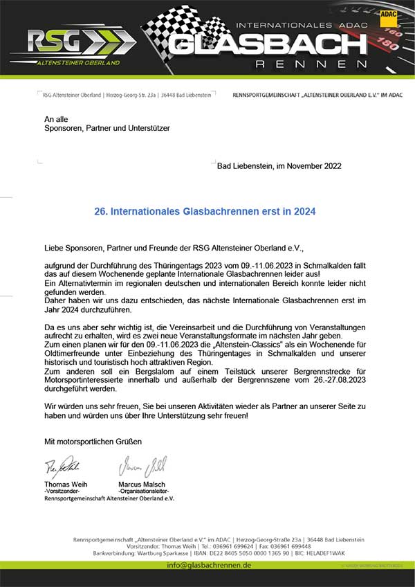 Hauptsponsor des FSV Eintracht Stadtlengsfeld