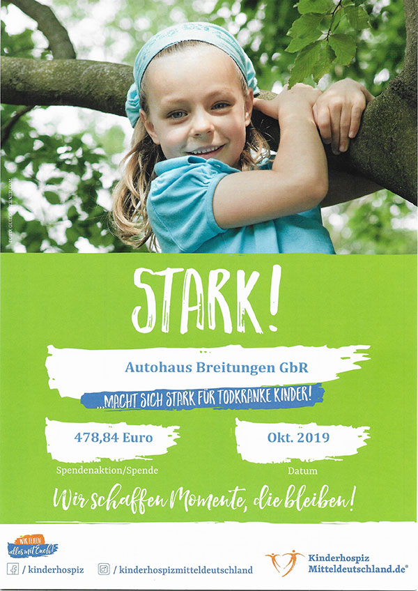 Urkunde Kinderhospiz