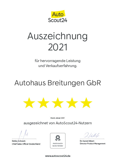 Urkunde Auto Scout 24