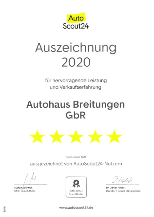 Urkunde Auto Scout 24